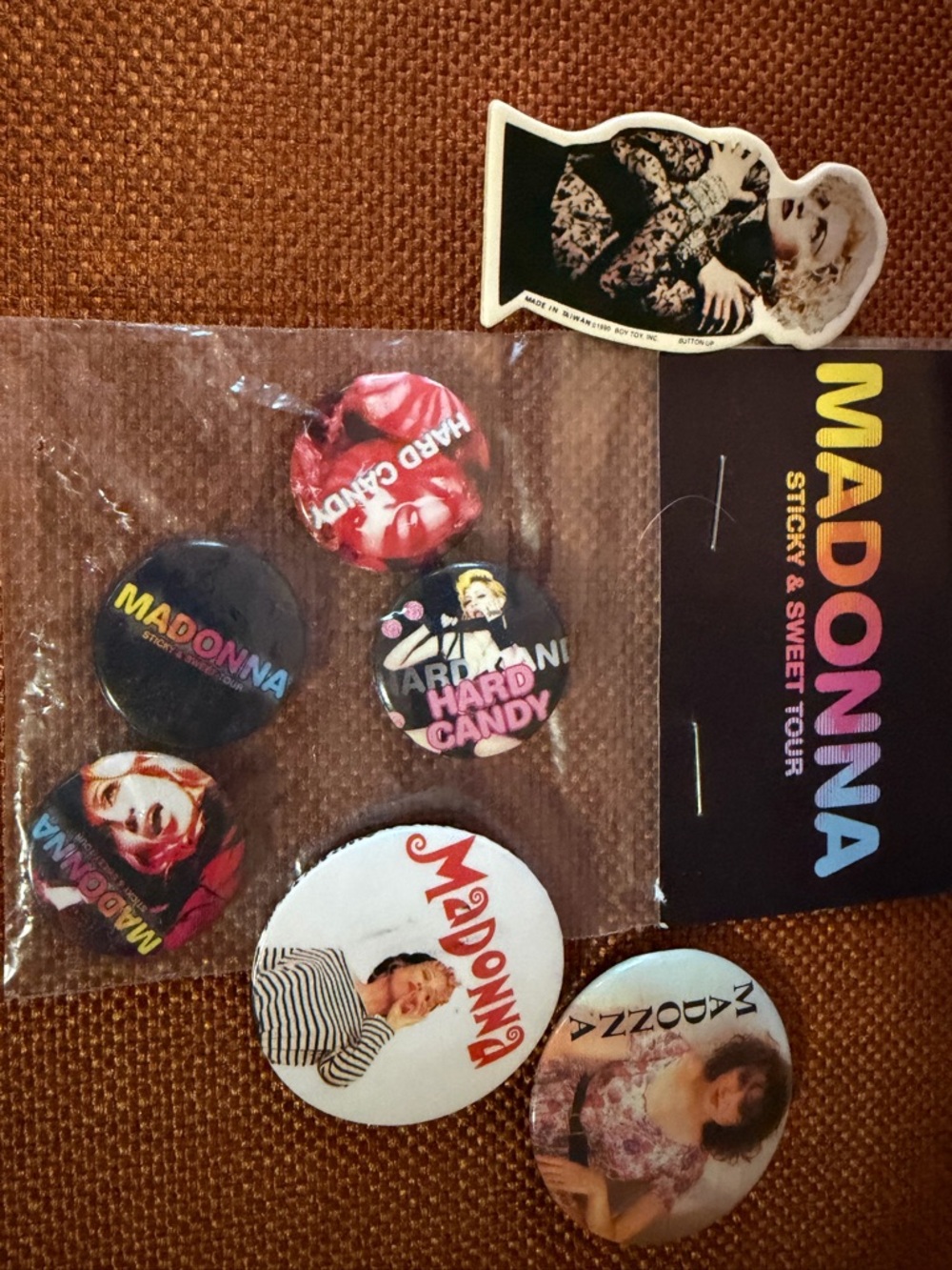 Vintage Madonna Tour Pin/Button badge Lot - Vogue, Girlie Show + Sticky & Sweet